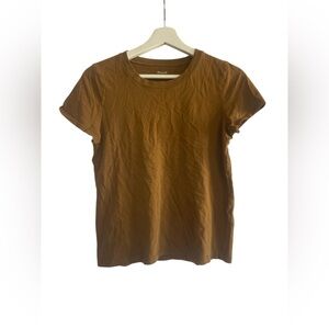 Madewell Northside Vintage Brown Crew Neck T-Shirt Size Small